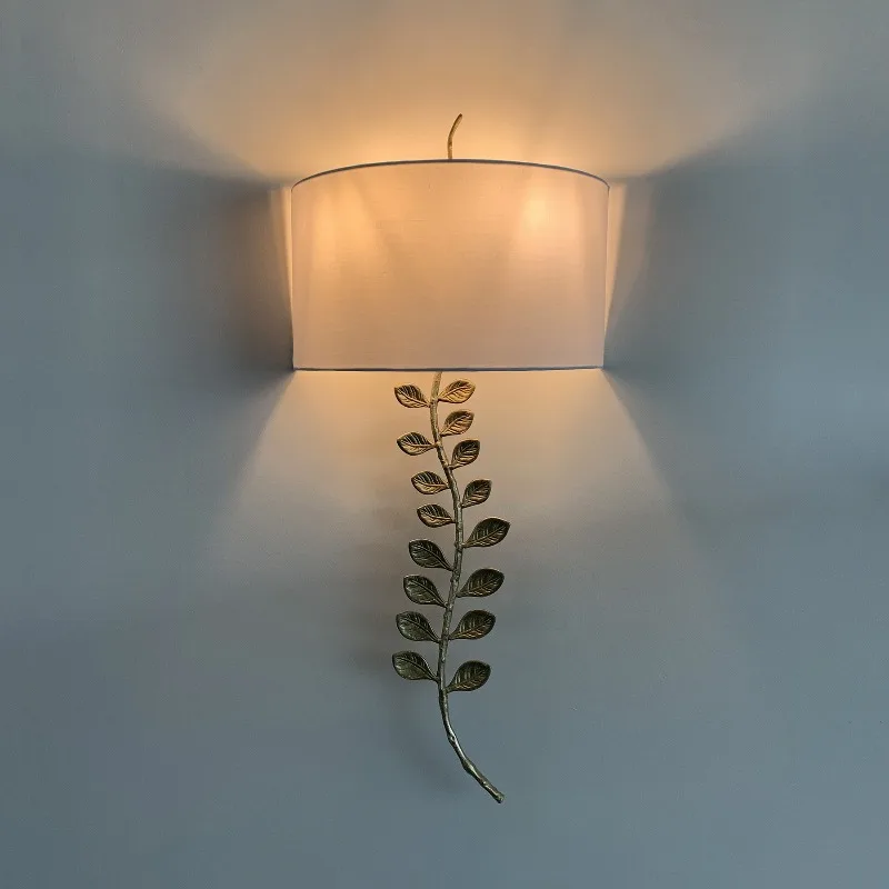 American simple light luxury all-copper wall lamp, living room TV background wall wall lamp, retro bedroom bedside lamp