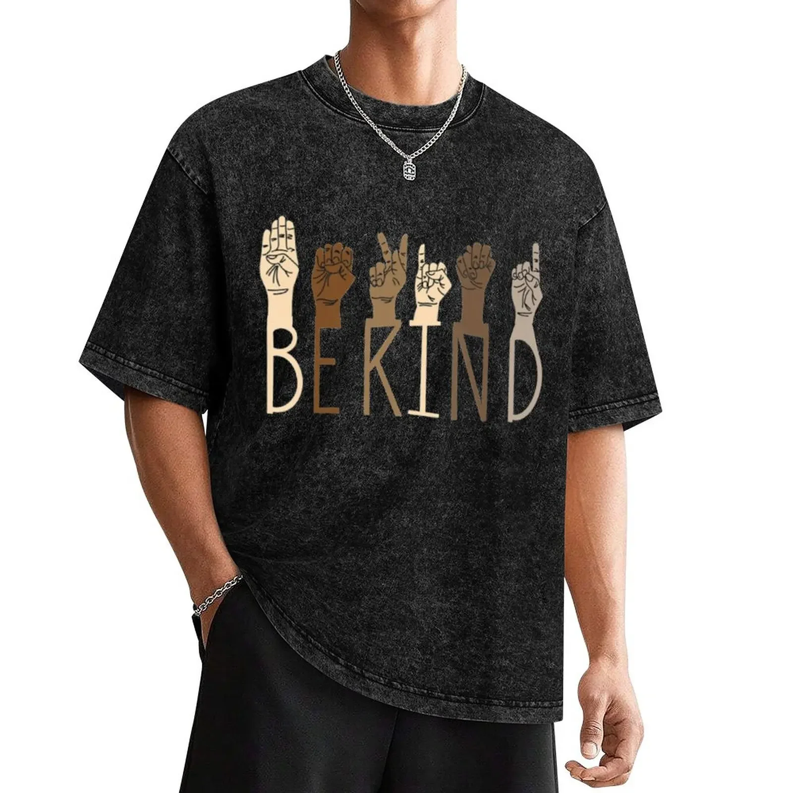 

be kind hand sign language teachers Interpreter ASL T-Shirt shirts graphic tees blacks for a boy men clothes