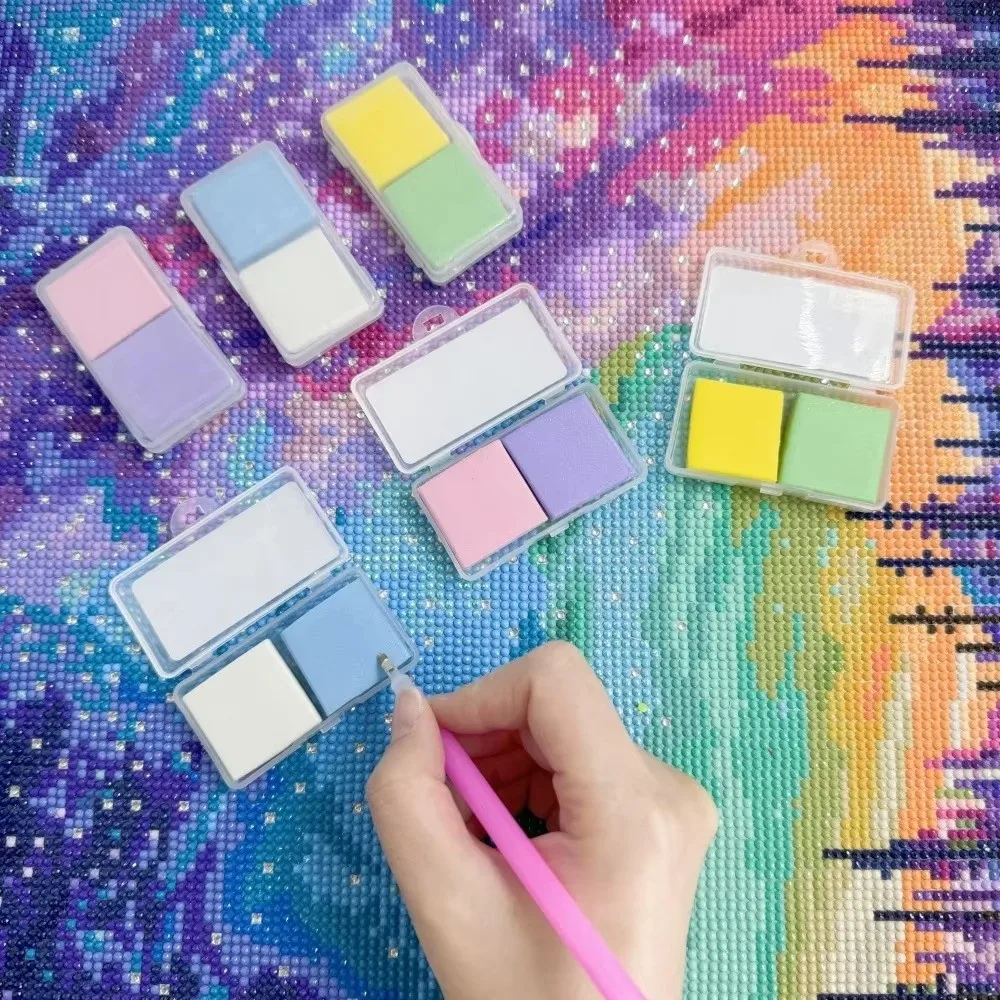 1/2PCS Silicone Diamond Painting Clay Cross Stitch 3x3cm Painting Scented Clay DIY Embroidery Accessories Fragrant Scented