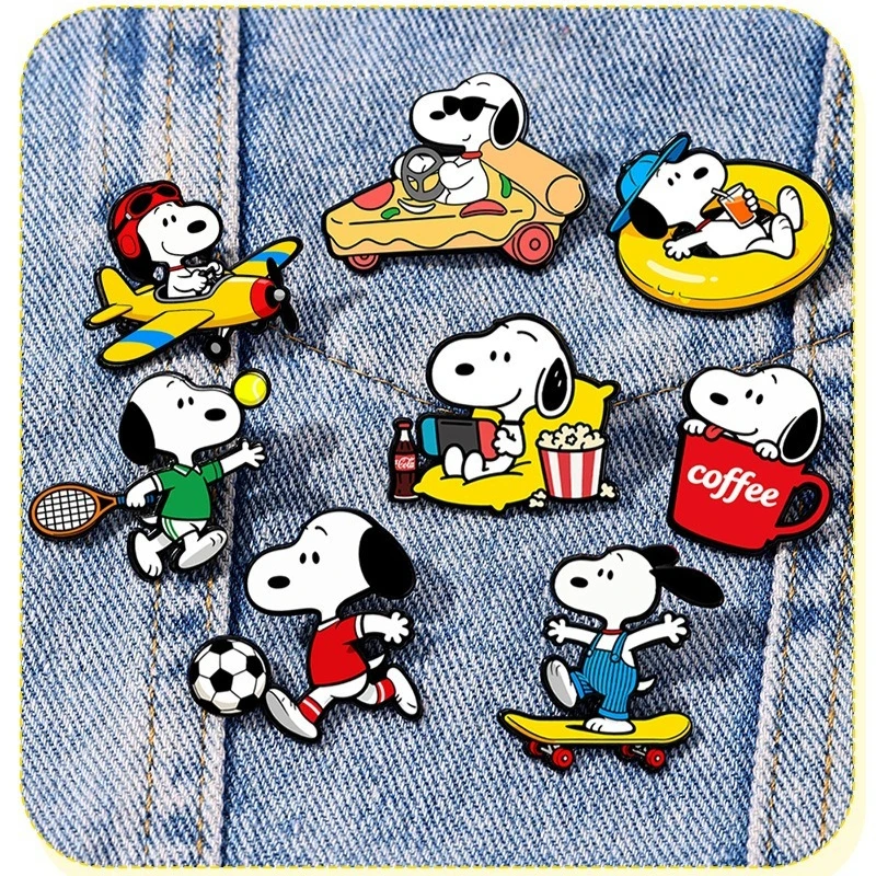 Broche de metal criativo de cachorro de desenho animado, em liga, com design de cachorrinho de anime, decorativo e antiderrapante.