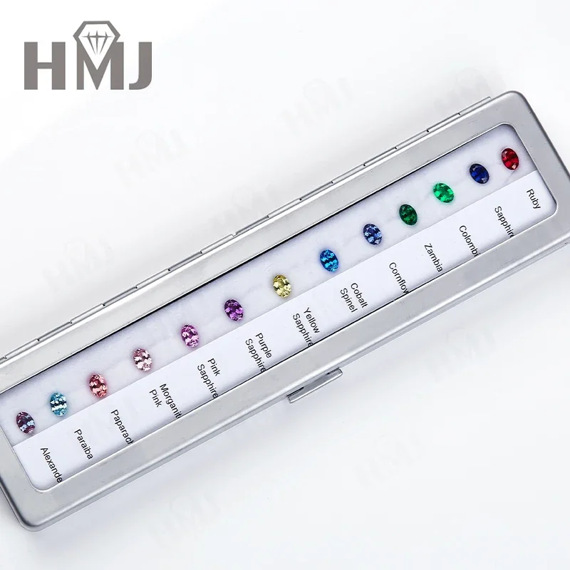 Diamond Tools Color Reference 13 Colors Oval 5*7mm  Jewelry Making Lab Grown Ruby Sapphire Emerald Paraiba Spinel Color Chart