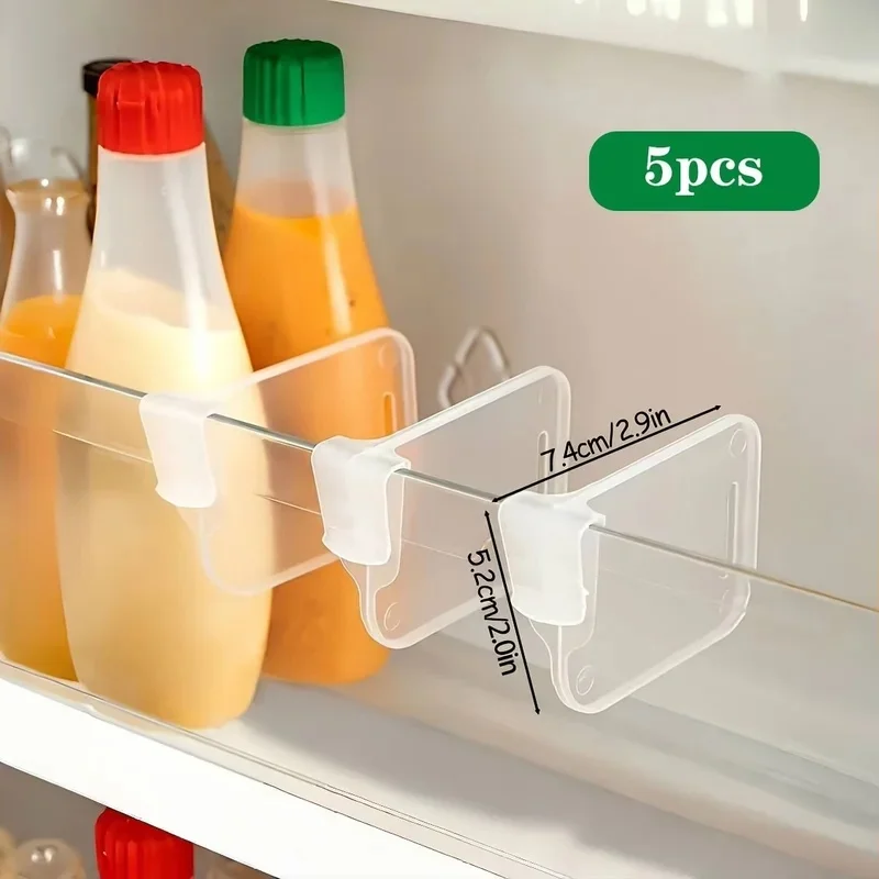 Refrigerator Partition, Side Door Partition, Dividing Clip, Small Partition For Organizing And Storing, Snap On Adjustable Clip view 4