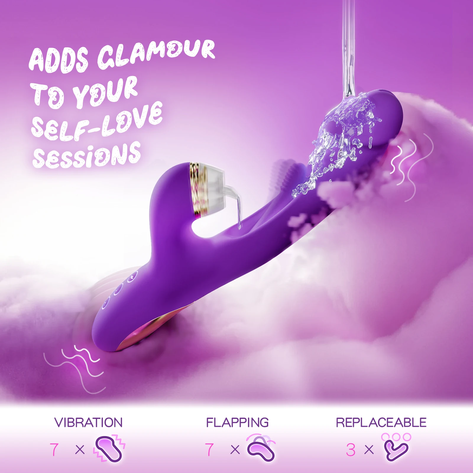 Tapping Flapping Vibrator for Women Clit Sucker Clitoris Stimulator G spot Massager with 3 Replaceable Adults Sex Toy for Female