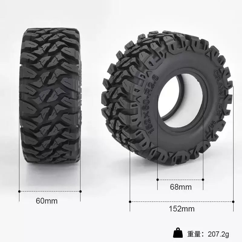 Remote Control Car Upgrade Accessories Rainforest Tire 152*60mm 2.6-Inch Wheel Hub Ut4 Rbx10 Mk07 Venomous Lizard Tire Tread Rc
