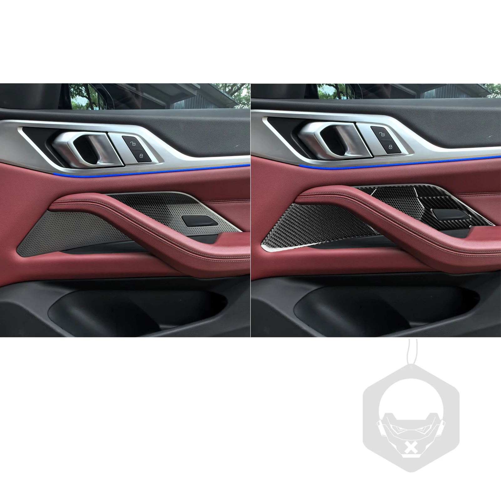 For BMW 4 Series M4 G26 2021-Up Carbon Fiber Front Door Audio Speaker Panel Cover Car Accessories Interior Decorative Stickers