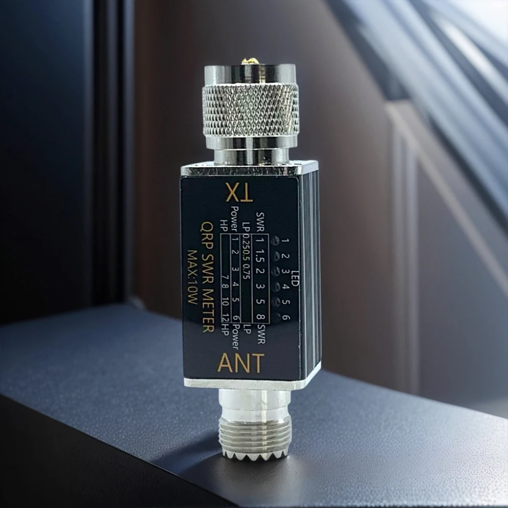 1- 30mhz 10W 6 LED SWR Meter Mini Power & SWR Meter No Batteries Required Shortwave Standing Waves Indicator Portable SWR Meter
