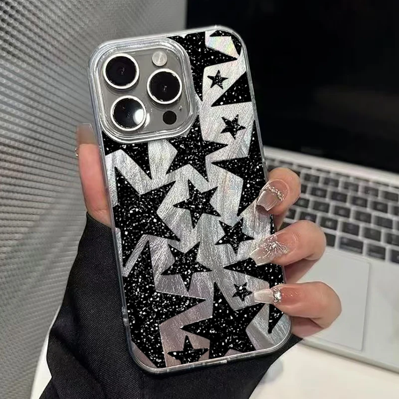 Stern Muster IMD TPU Telefon Fall Für Xiaomi Poco X7 Pro 5G Fällen Poco X6 X5 X3 F7 M6 Pro stoßfest Laser Bumper Zurück Fällen Abdeckung