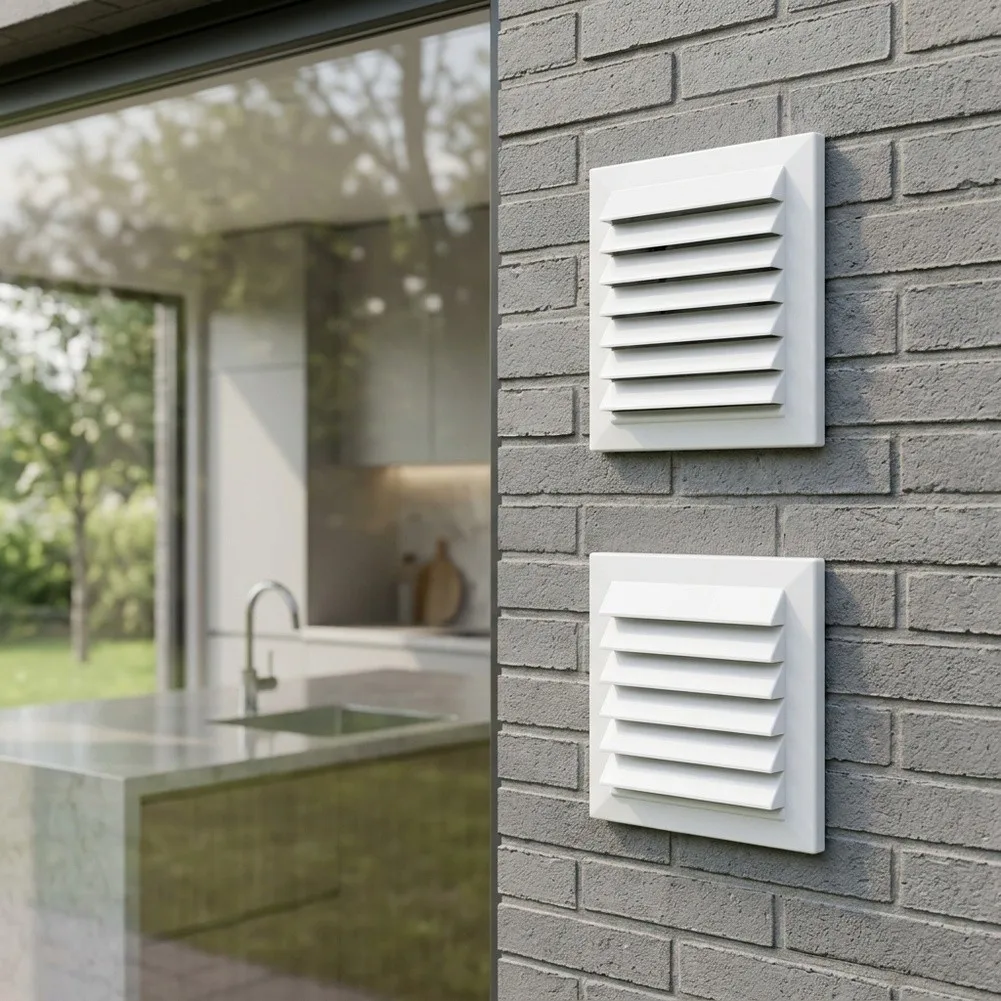 Wall‑Mounted Fresh‑Air Ventilator, Pressure Air Outlet With Rainproof Louver Shutter, Efficient Ventilation Device
