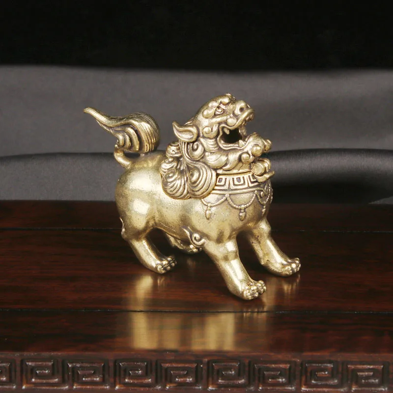 Brass Antique Play With Auspicious Beasts Qilin Roars In The Sky Incense Burners Attract Wealth Home Decorations Bronze Ware