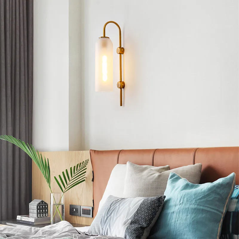 

2025 Nordic Tube Wall Lamp LED Design Blue Wall Glass Light For Living Room Indoor Lighting Wall Sconces Decoration Bed Reading