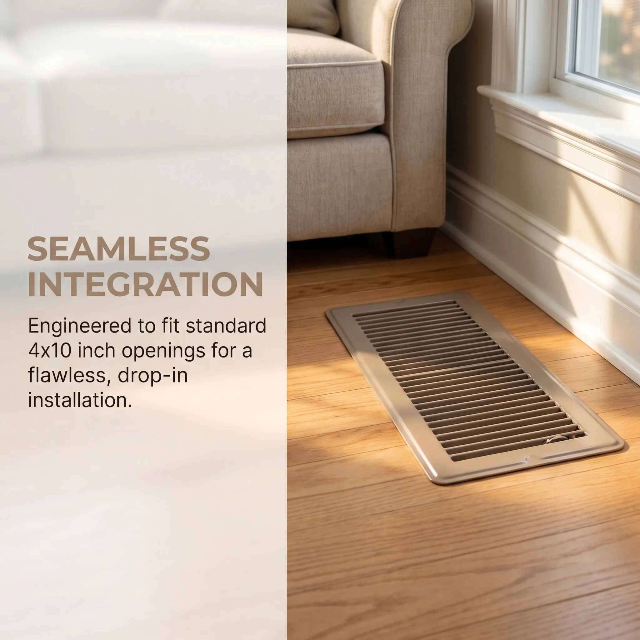 Floor Vent Cover Metal 4x10 Conditioner Register Replacement Walkable Grille Vent Dark Brown Metal Vents - view 3