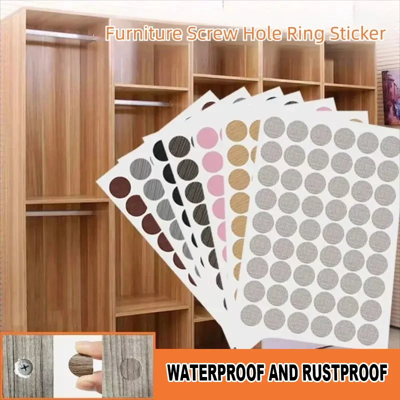 10Set Dia 21mm Round PVC Sticker Self-Adhesive Sealing Furniture Hole Screw Cover Stickerfor Home Wood Craft Cabinet Decorative