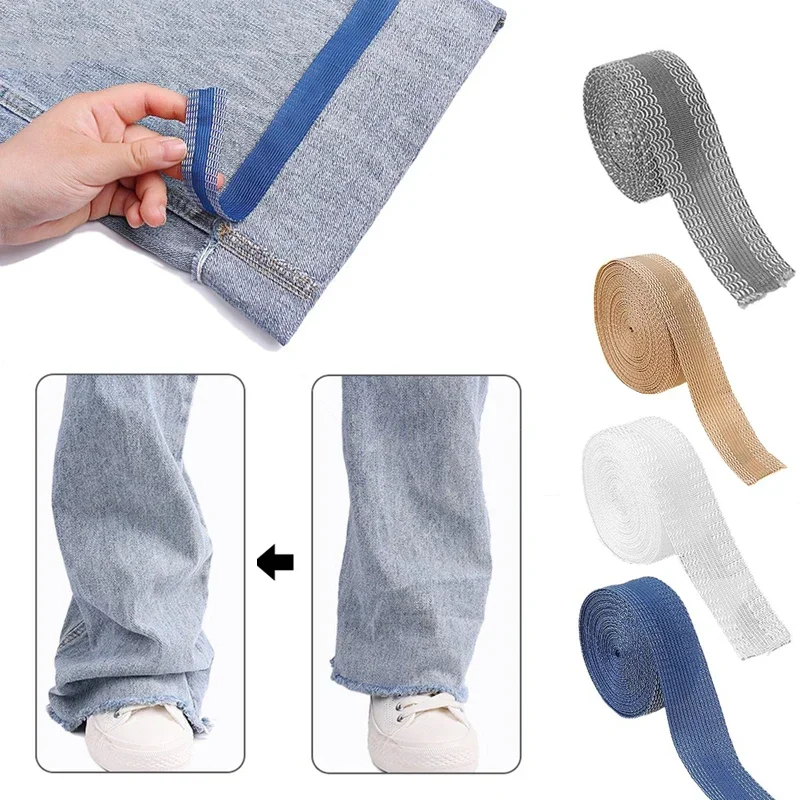 Pants Edge Shorten Self-Adhesive Tape for Trousers Legs  Shortening  Paste Hem Iron on  Jeans Clothes Length Adjust