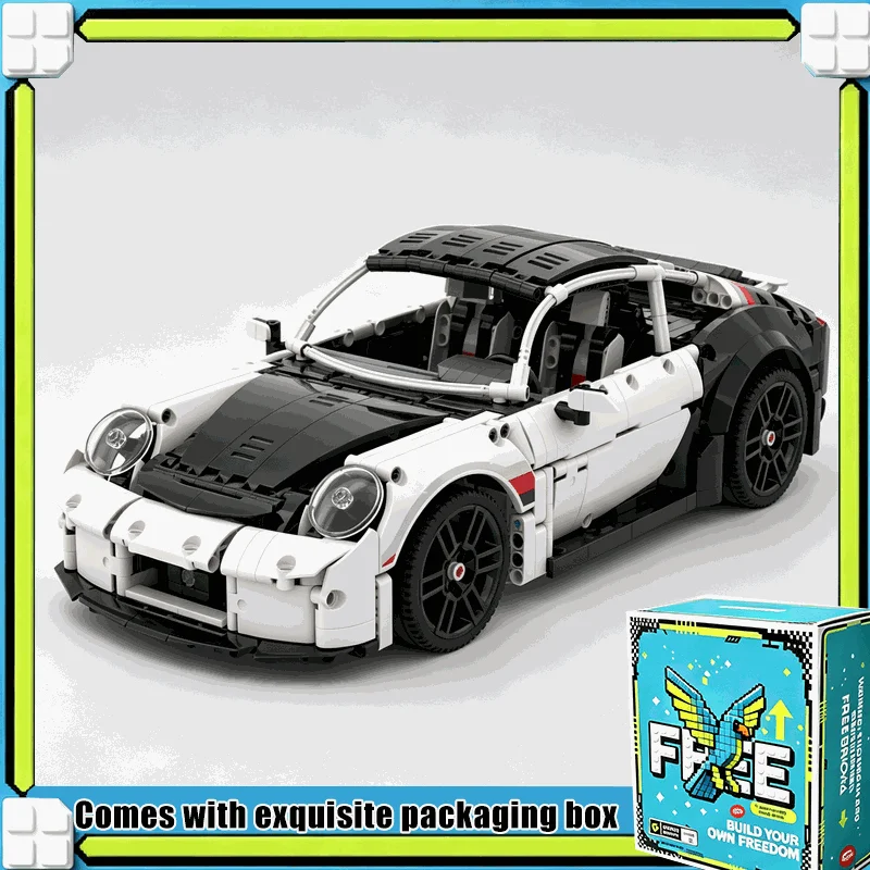 2012PCS MOC RC Large Scale Classic White Retro Sports Car Model Custom Puzzle Building Blocks DIY Assembly Vehicle Toy Gift
