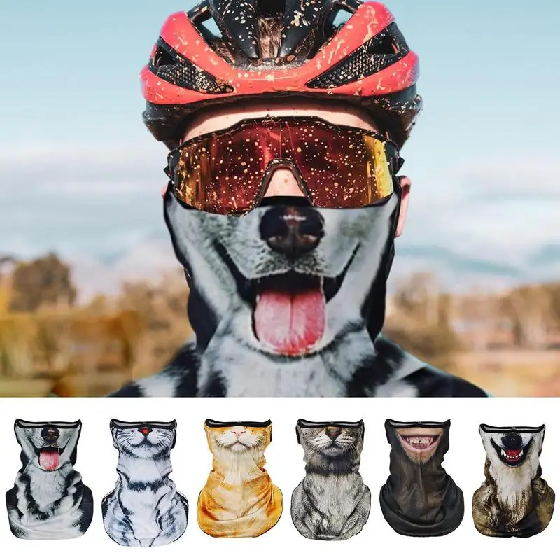 Bufanda de animales 3D, Bandana transpirable para colgar en la oreja, para el cuello polaina, de secado rápido, para senderismo al aire libre y ciclismo