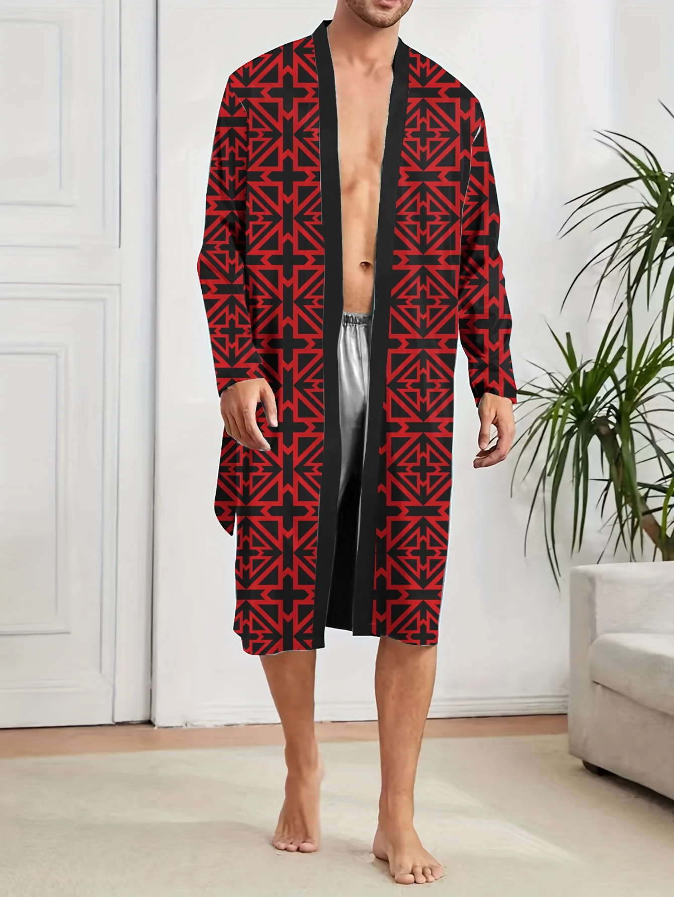 1pc Men'S Robes 2026 Spring Sleepwear Graphic Polyester Men'S Pajamas 3D Printed Quick Drying Bathrobe Shower Robe