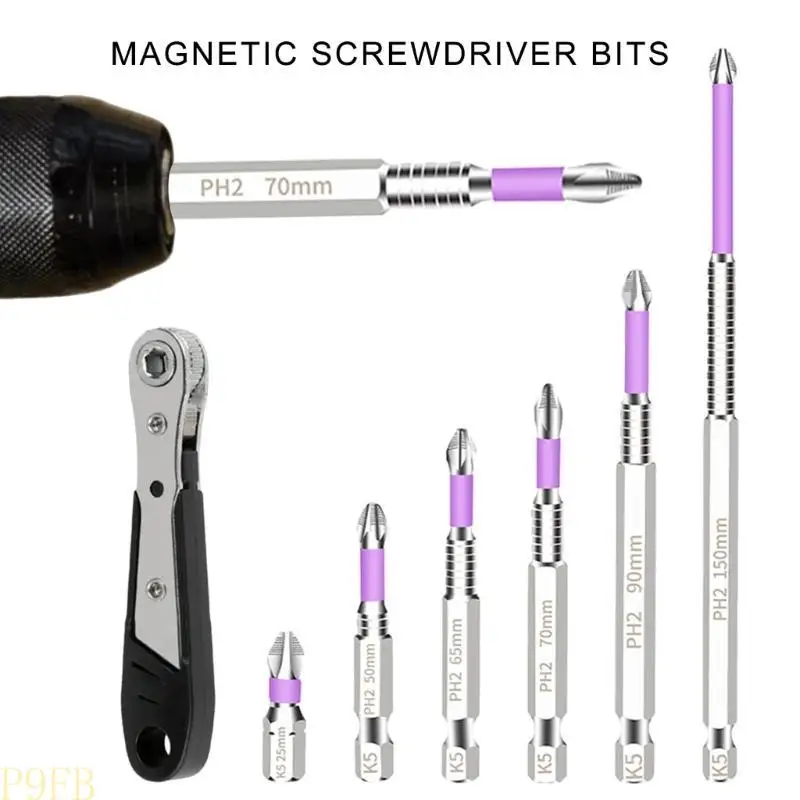 

P9FB Screwdriver Bit Set, Crosshead Drill Bits for Home Vehicle Maintenance