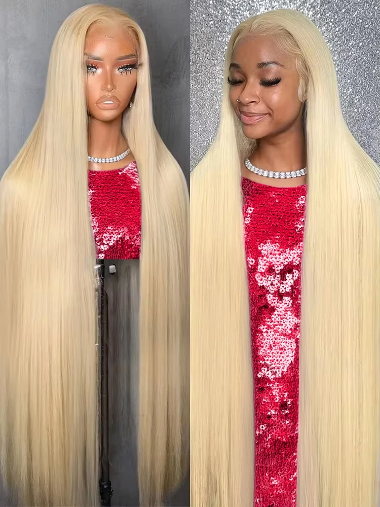 

Honey Blonde 613 HD 250% Density 13X6 Straight Lace Front Human Hair Wigs 40 Inches 613 Colored 13X4 Lace Frontal Wigs for Women