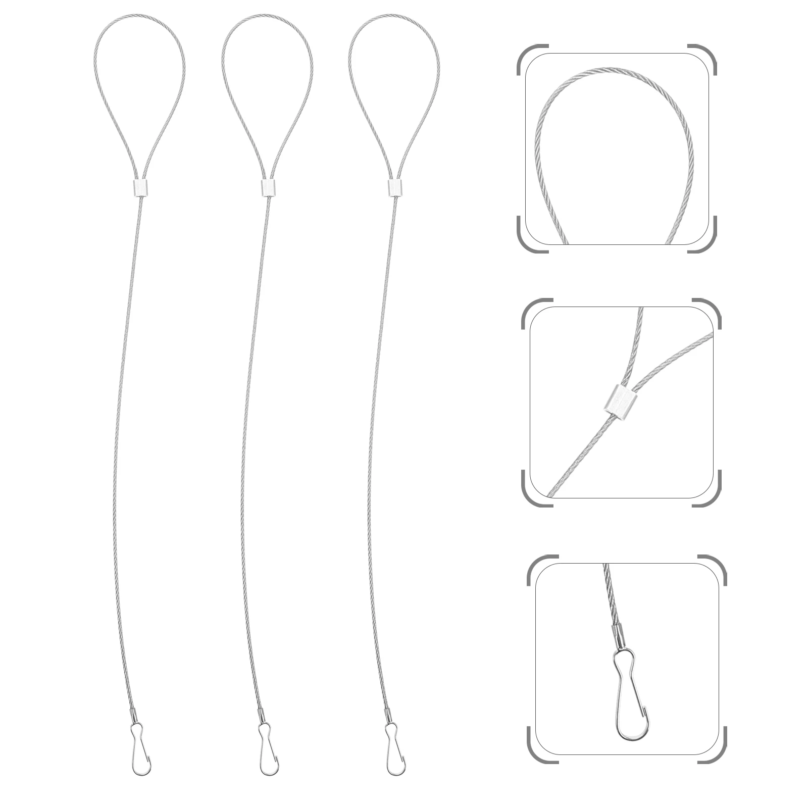 

6pcs Gate Cable Pull Anti-Fall Rope Stainless Steel Door Latch Cable Wood Fence Gate Opener Garage Door Hardware Latch Pull