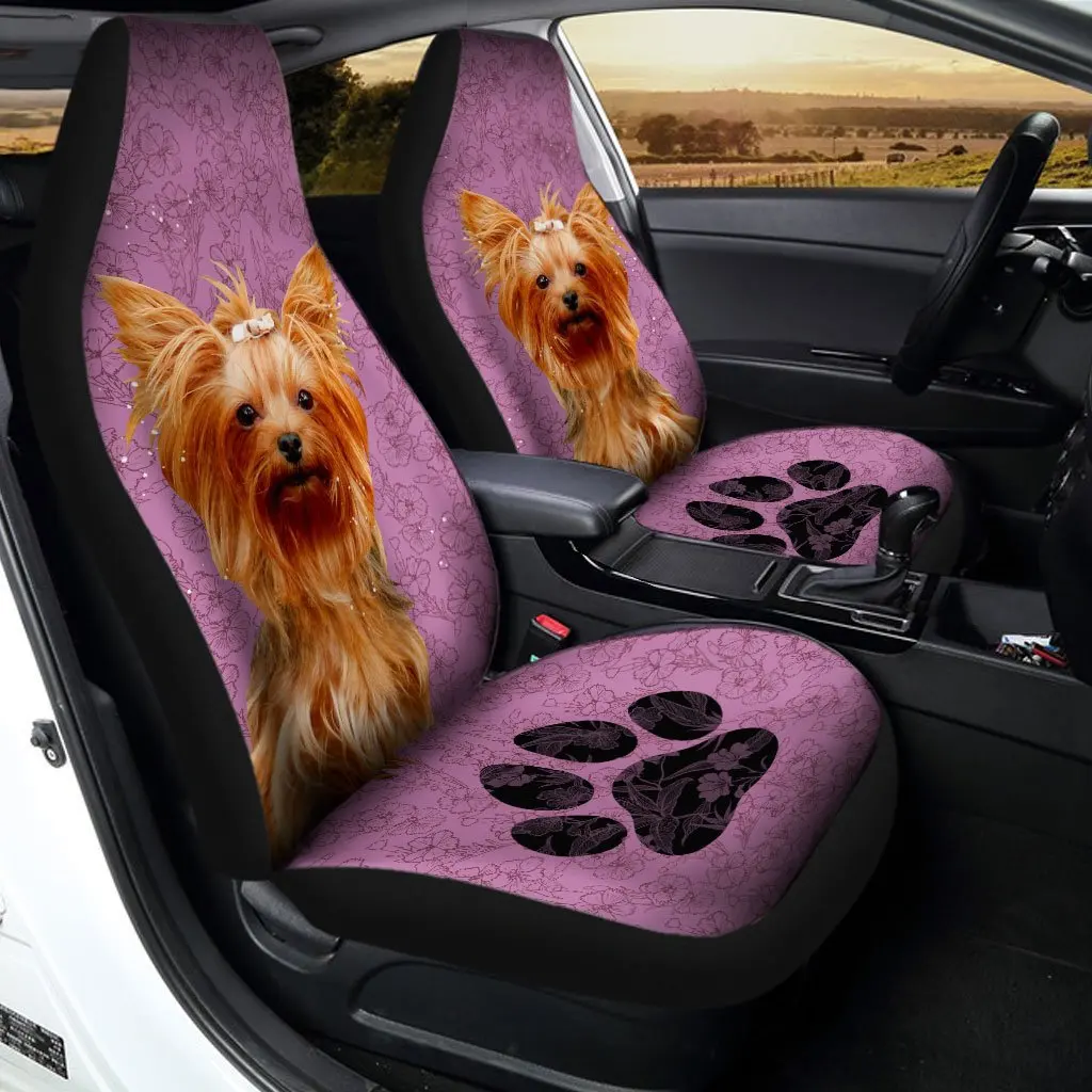 

Yorkshire Terrier Car Seat Covers Custom Car Accessories Gifts For Dog Lovers,Pack of 2 Universal Front Seat Protective Cover