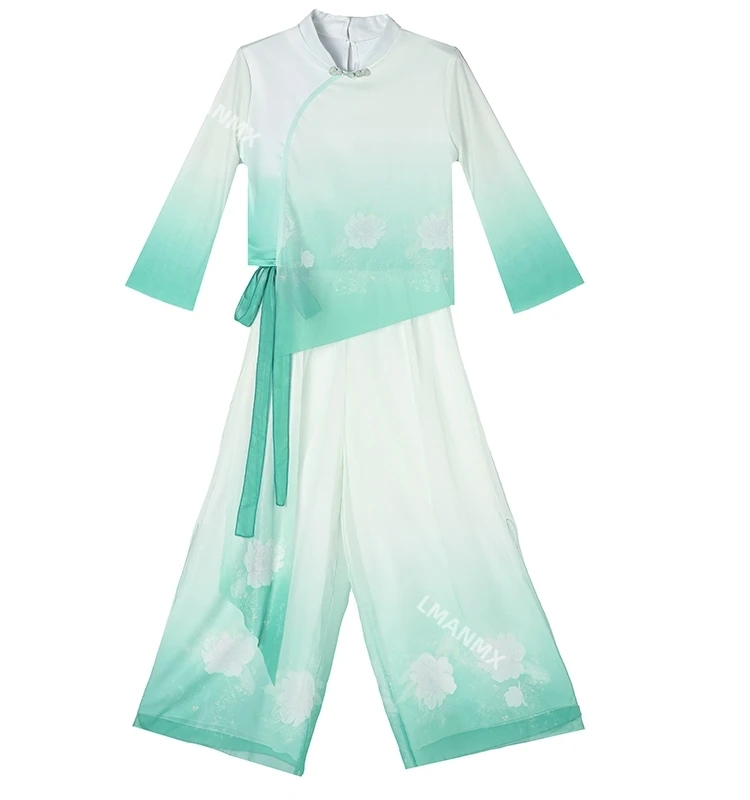 Klassische Tanzkostüme Frauen Cheongsam Sarong Weibliche Yangge Uniform Chinesischen Tanz Praxis Kleidung Bühne Tanz Tragen Kostüm