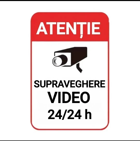 

Video Surveillance Vinyl Decal 24 Hours Warning Sticker Camera Alarm Stickers Sunscreen Home CCTV Video Security Signs Decal