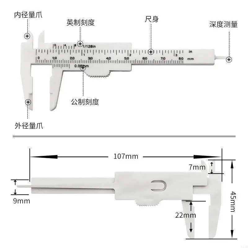 Y51B Measuring Stainless Vernier-Caliper Double Ruler Scale Micrometer 0-80mm Tool