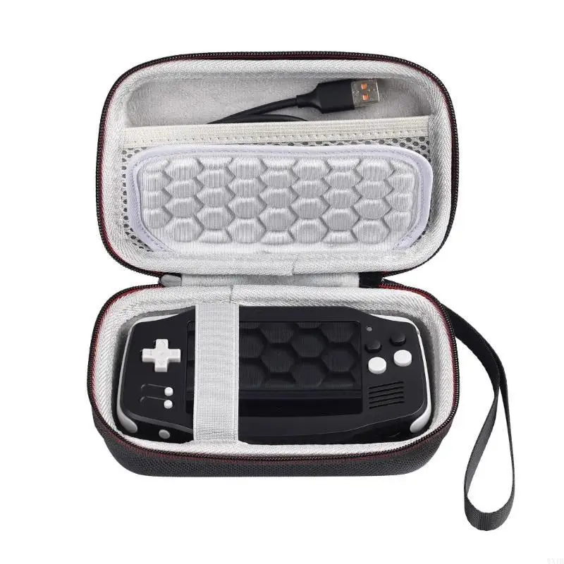 for RG34XX Handheld Game Console Scratchproof Carrying Case Shockproof Storage Bag Hard Case with Mesh Pocket