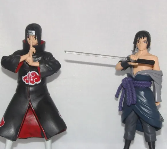 2pcs Naruto Shippuden 7th Hokage & Sasuke Uchiha & Itachi Uchiha Action Figure Set PVC Statue Model Collectible Toy