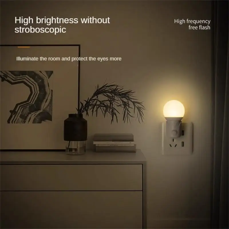 LED Plug-in Night Light 2-color Baby Nursing Eye Sleep Light Bedroom Socket Lights Energy Saving Cute Corridor Lamp Balcony