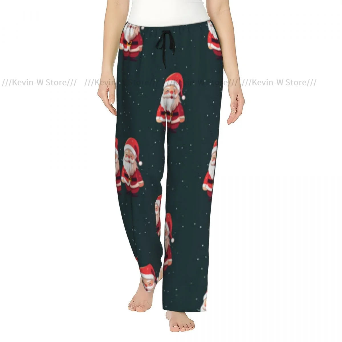 

Winter Santa Claus Christmas Pattern Flannel Pajama Pants for Women Warm and Comfortable Sleepwear
