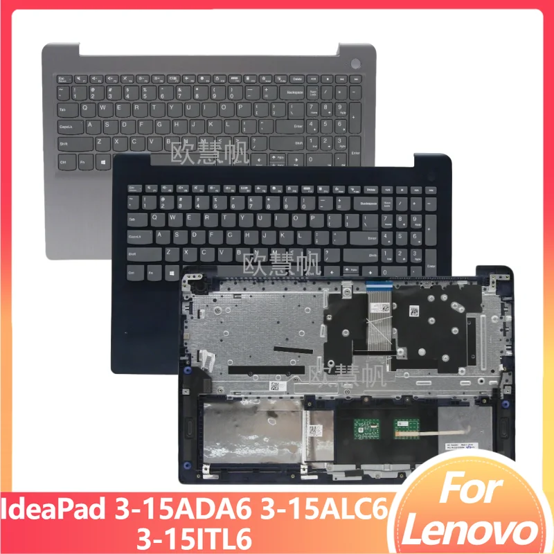 

Новый оригинальный верхний корпус (палмрест) для Lenovo IdeaPad 3-15ADA6 3-15ALC6 3-15ITL6 с американской клавиатурой (без сканера отпечатков пальцев) 5CB1B69155