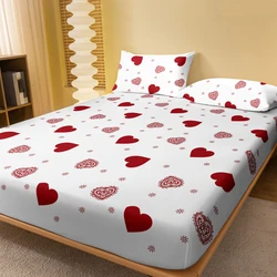 1 Piece of True Love White Pattern Frosted Bedsheet, Bedroom Printed Bedspread, Bedding (Excluding Pillowcases)