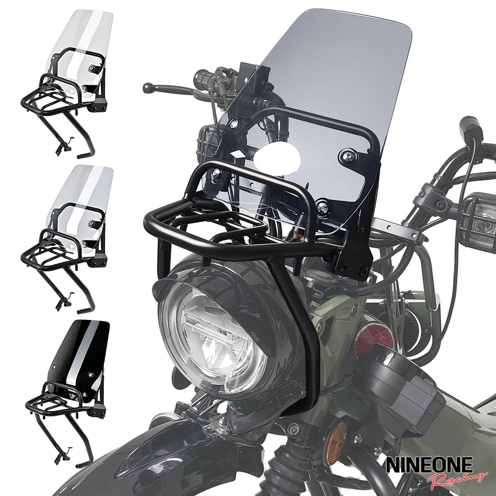 

Ветровое стекло для Honda Cub CT 125 Trail 125 2019-2026, кронштейн для передней багажной полки, защита фары, ветроотражатель CT125