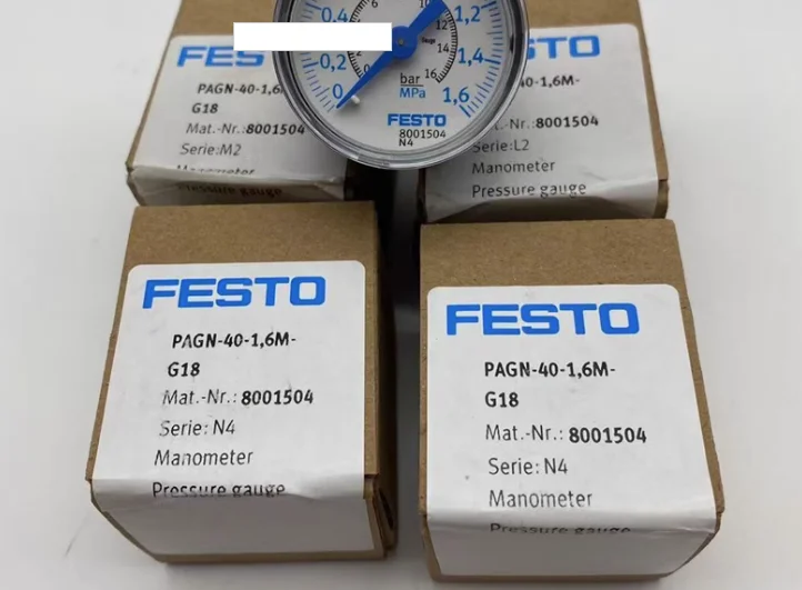 2pcs New Original FESTO G1/8 thread 40 watch diameter pressure table Pagn-40-1.6m-G18 8001504