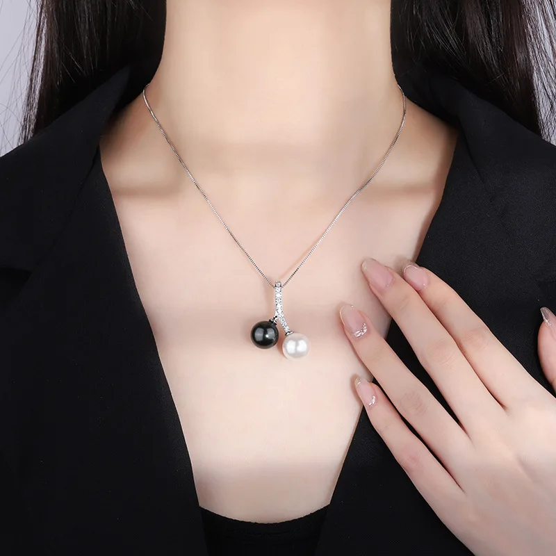 Vintage Fritillary Tahitian Pearl Pendant Necklace Clavicle Chain Women Party Trendy Boho Charms Gift Luxury Quality Jewelry