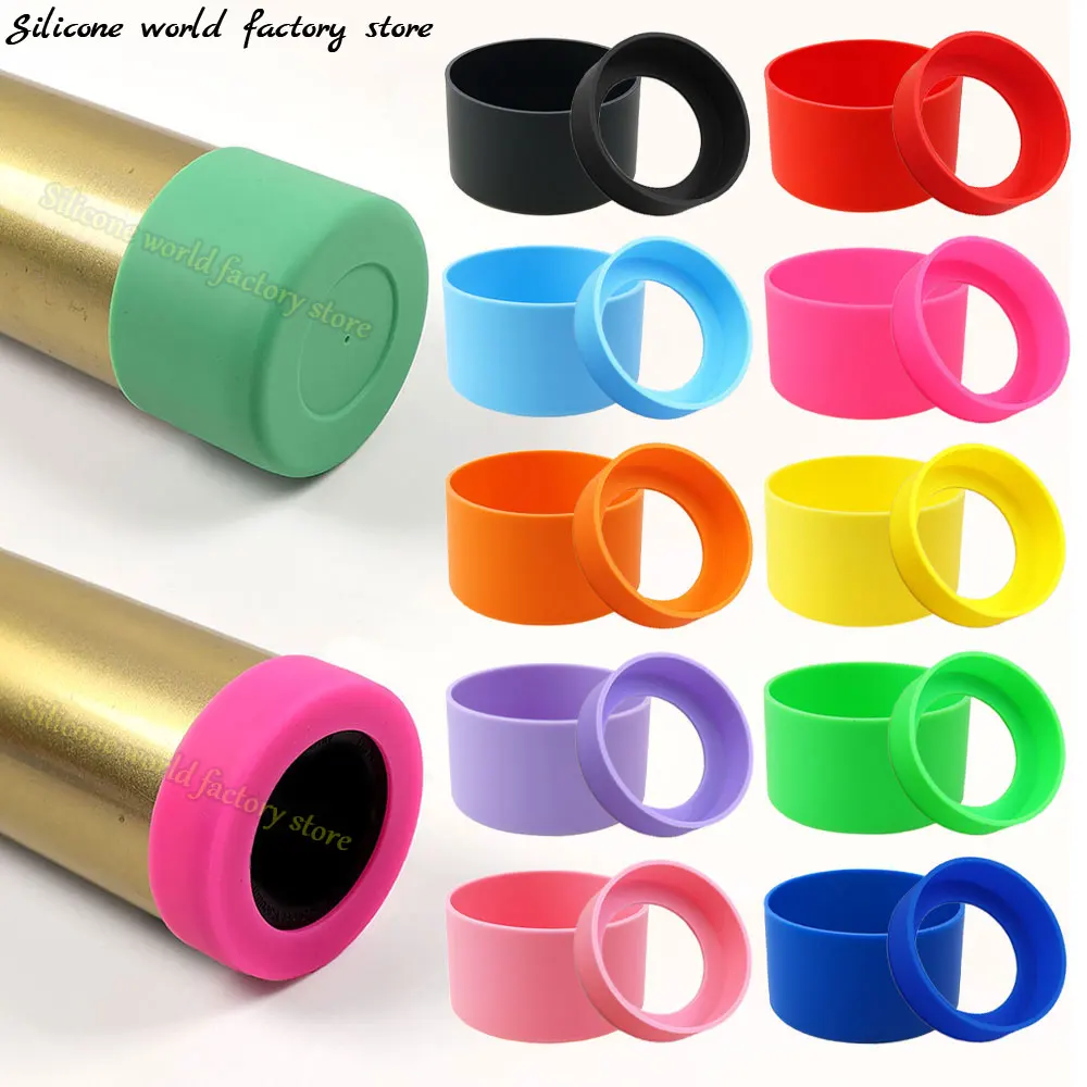 

SW 2Pcs/Set 7.0CM Silicone Cup Bottom Cover AntiSlip Cup Boot Sleeve Heat Insulation Coaster Sleeve 70MM Water Bottle Covers