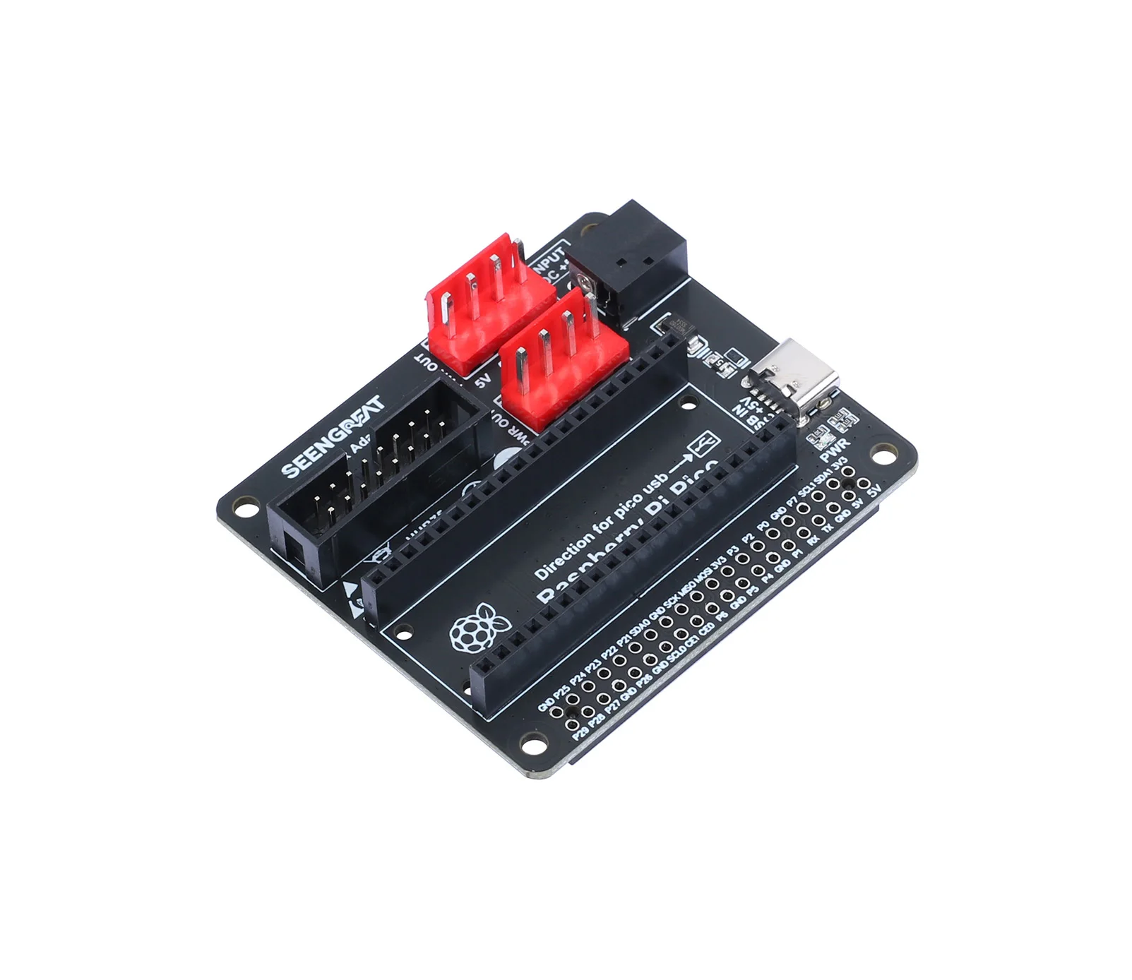 SEENGREAT RGB Matrix Adapter Board for Raspberry Pi Motherboards and Pico with a HUB75 Interface Two Power Input Connectors