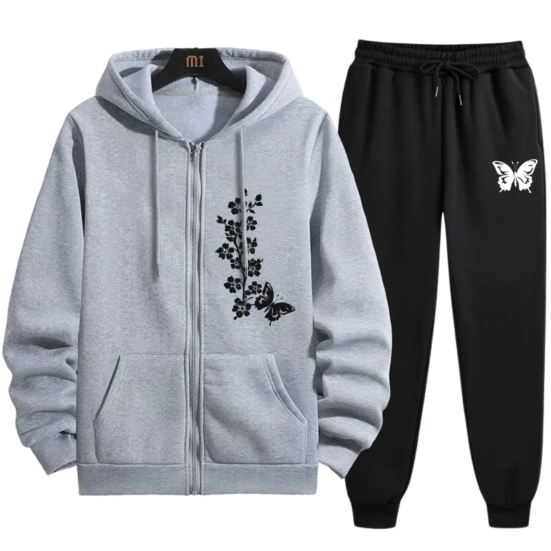 Urban Streetwear Outfit Herbst Winter Lässige Sportbekleidung 2026 Damen Trainingsanzug Set 2-teilig Reißverschluss-Hoodie mit Jogginghose – Detail 6