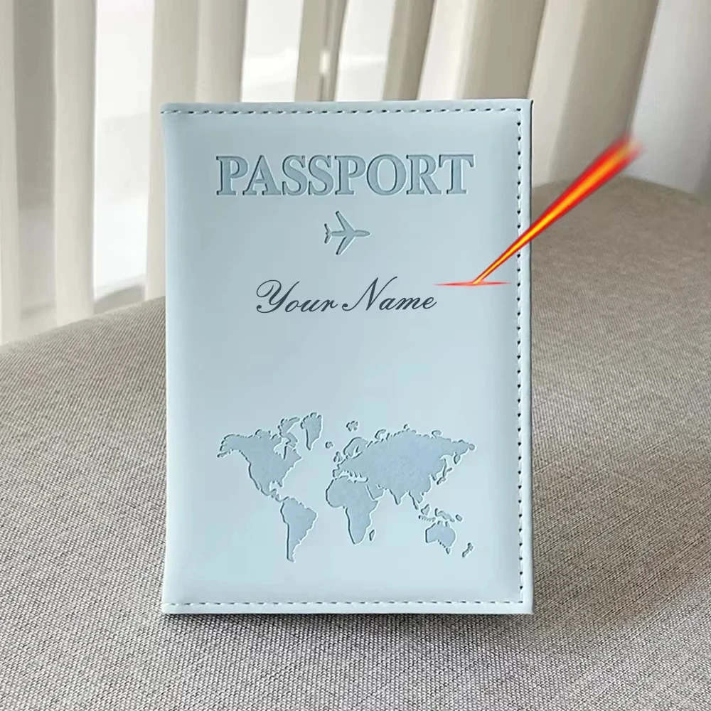 Customized EU European Union Passport Cover Couple Map Passport Book Covers Women Travel Personalised Wedding Drop Shipping view 4