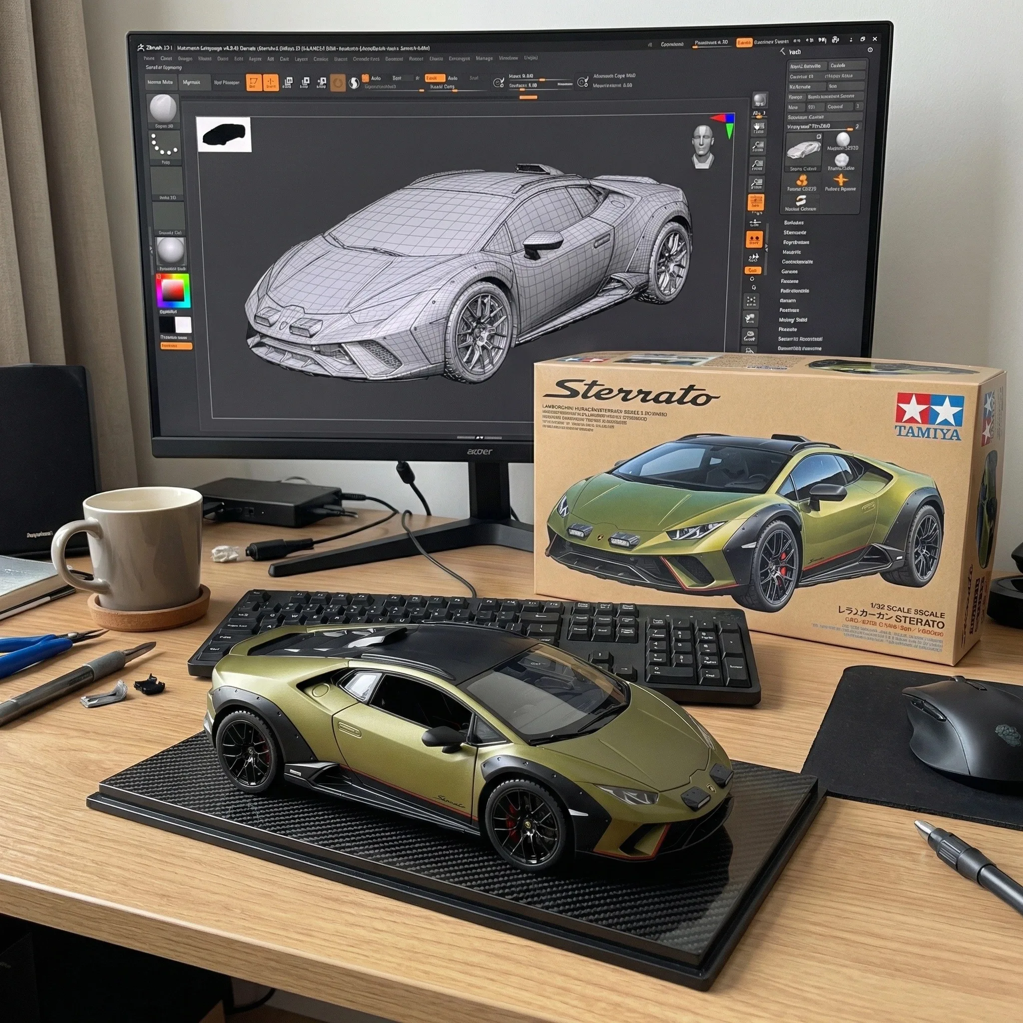 

1:24 Lamborghini Huracan Sterrato Alloy Sports Car Model Diecast Metal Track Racing Car Vehicles Model Sound Light Kids Toy Gift