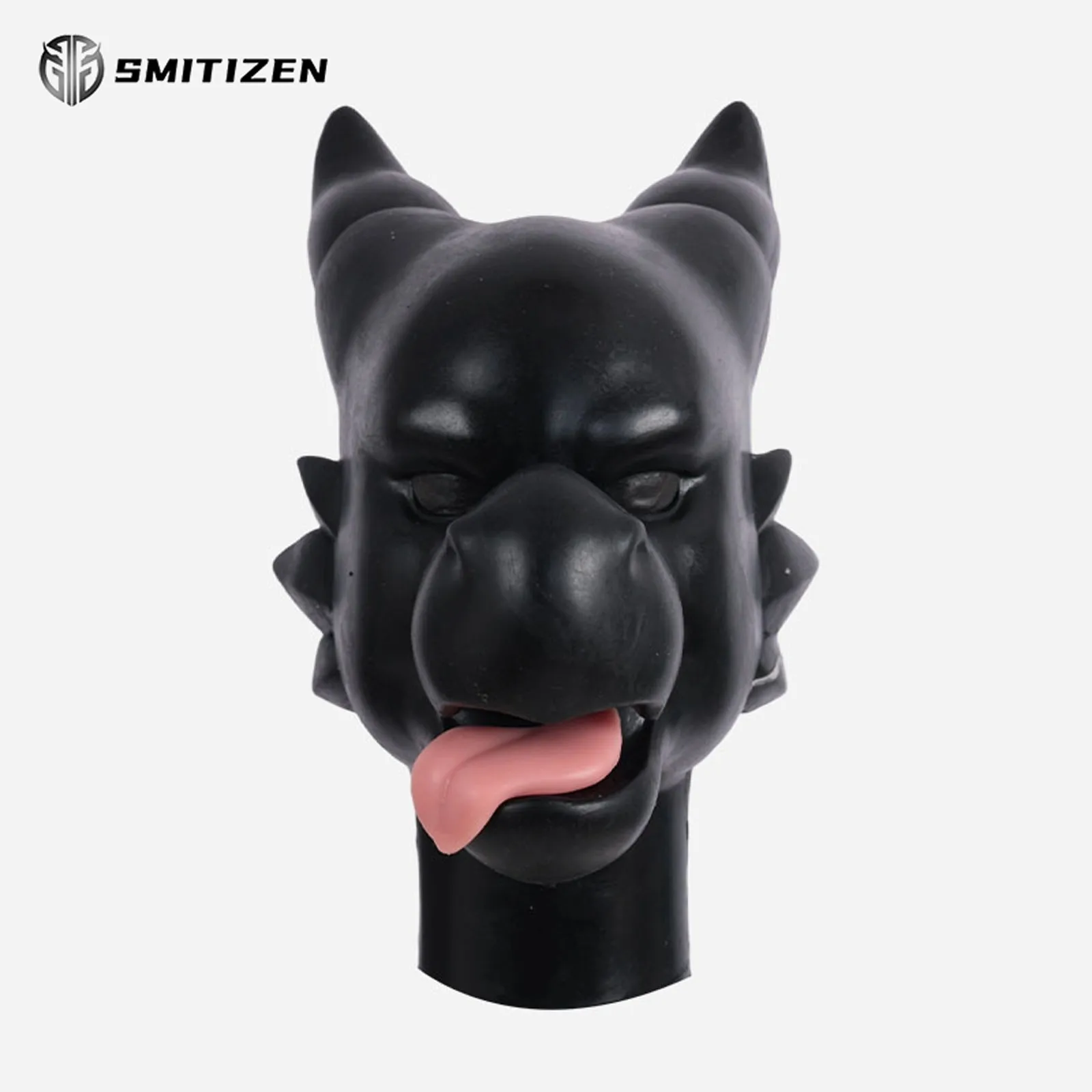 Smitizen Silicone Black Cheeky Dragon Mask Full Cover Headwear for Halloween Party Cosplay