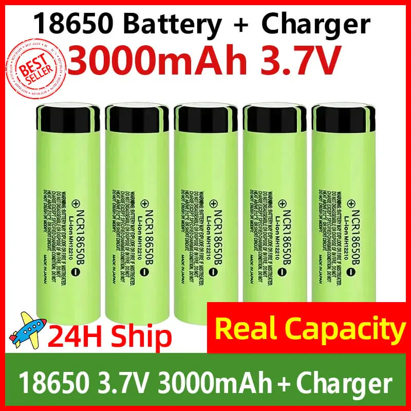 100% Original NCR18650B Charge BatterNew 3.7V 3400mah 18650 Lithium Rechargeable Battery For Flashlight Toy Car Camera batteries