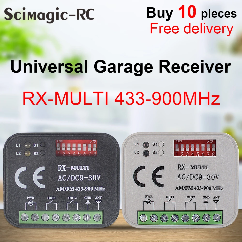 Universal RX-MULTI AC/DC9-30V 2 Channel Remote Controller Switch Receiver 300-868MHz 433MHz 868MHz For Garage Gate Door Opener