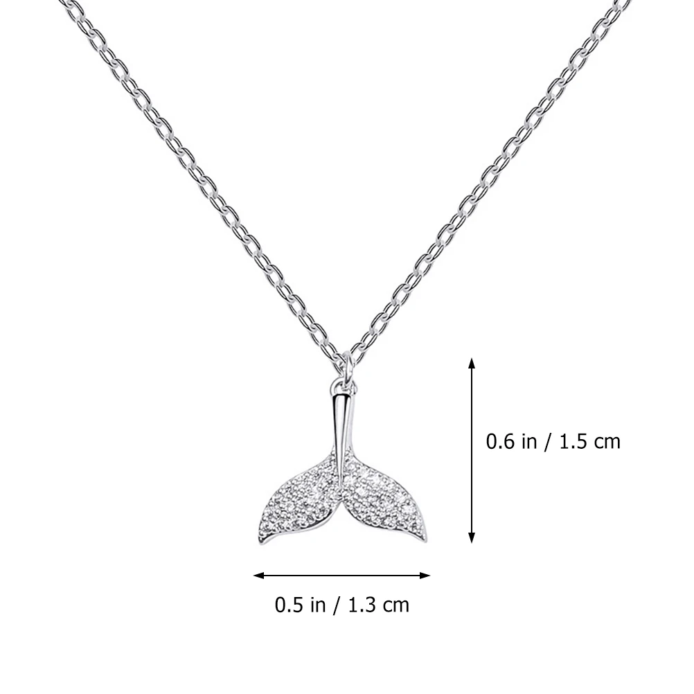 

1pcs Fishtail Necklace Women Copper Jewelry Bright Luster Stylish Elegant Lightweight Smooth Surface Fashion Trend Gifts Female