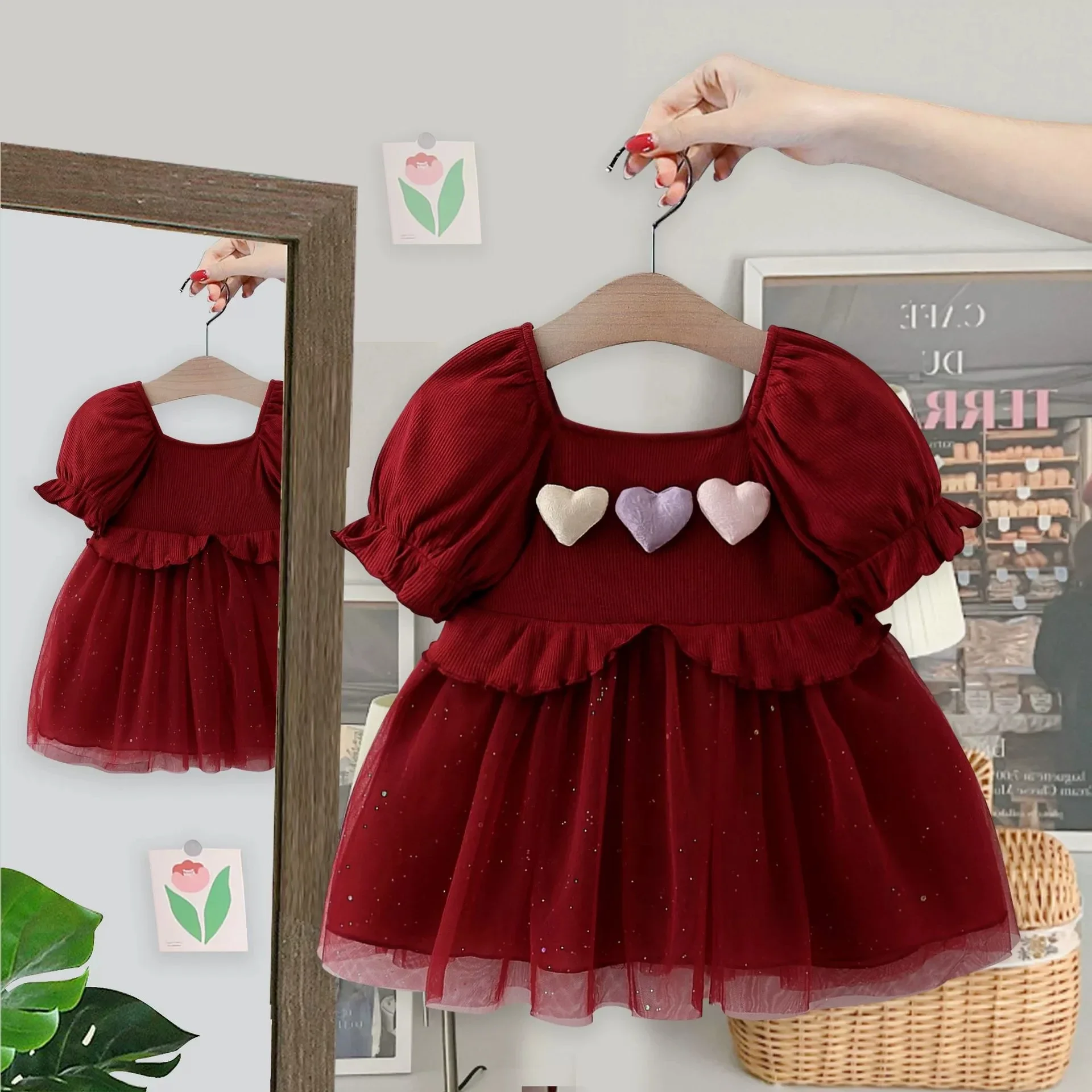 Fashion Kids Summer Spring Autumn Winter Dresses Children Clothes Vestidos 2025 Baby Girls Sweet Love Birthday Princess Dress