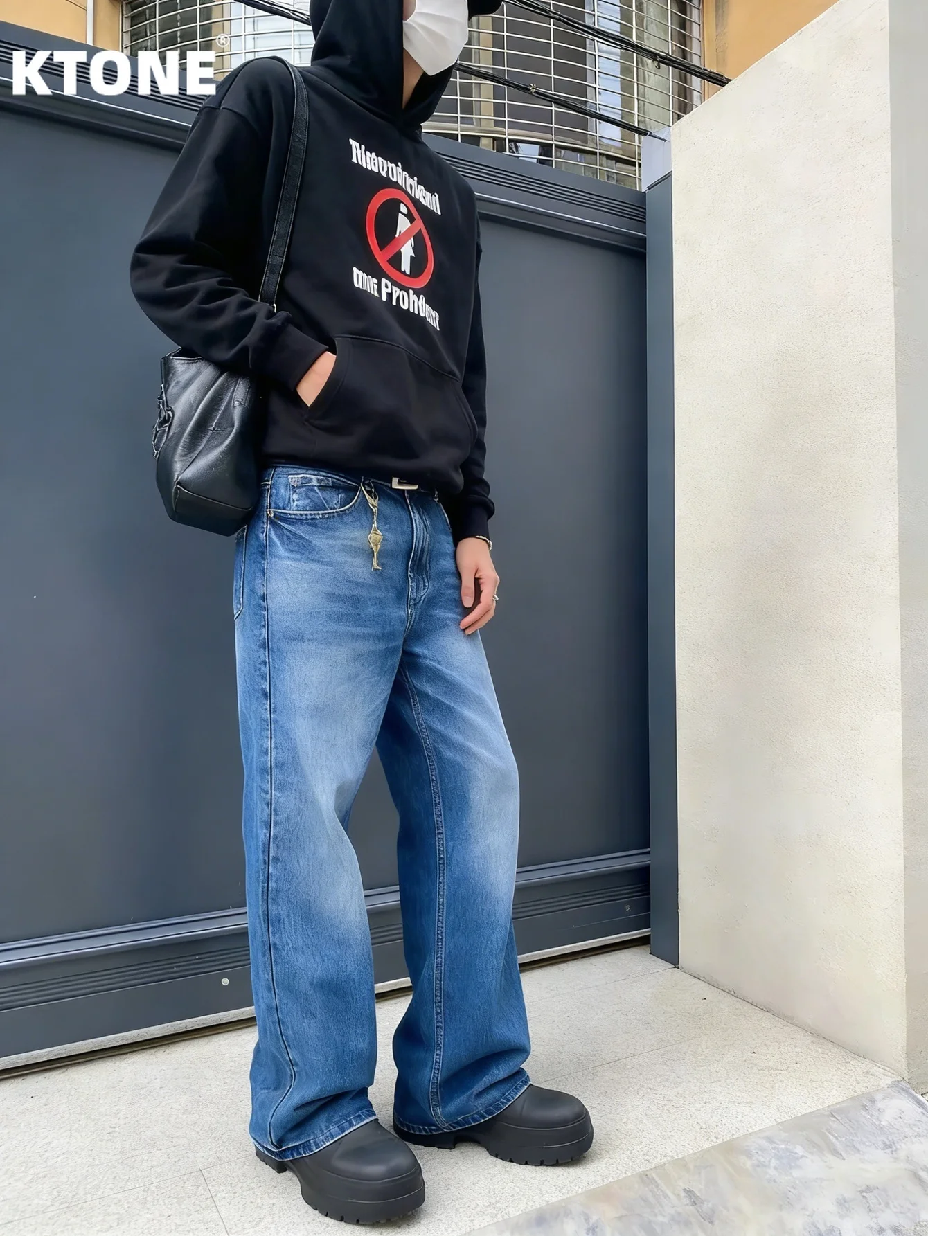 Trendy Y2K blue jeans for man, original drip slim, durable all-match casual denim pants JEANS pants for woman