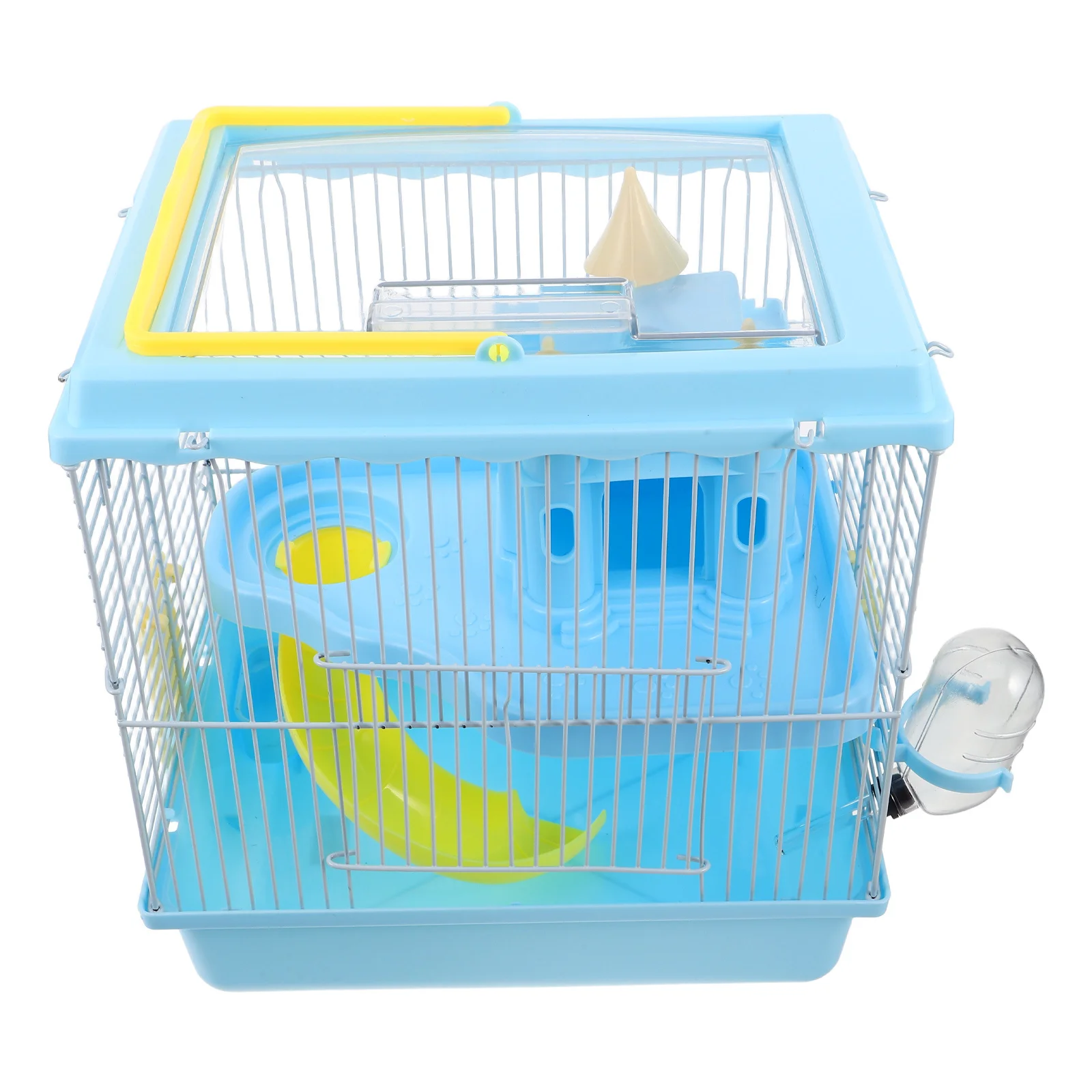 

2 Tier Large Hamster Castle Luxury Pet Habitat Exercise Wheel Slide Water Bottle Food Dish For Small Animals Gerbil Mouse Dwarf