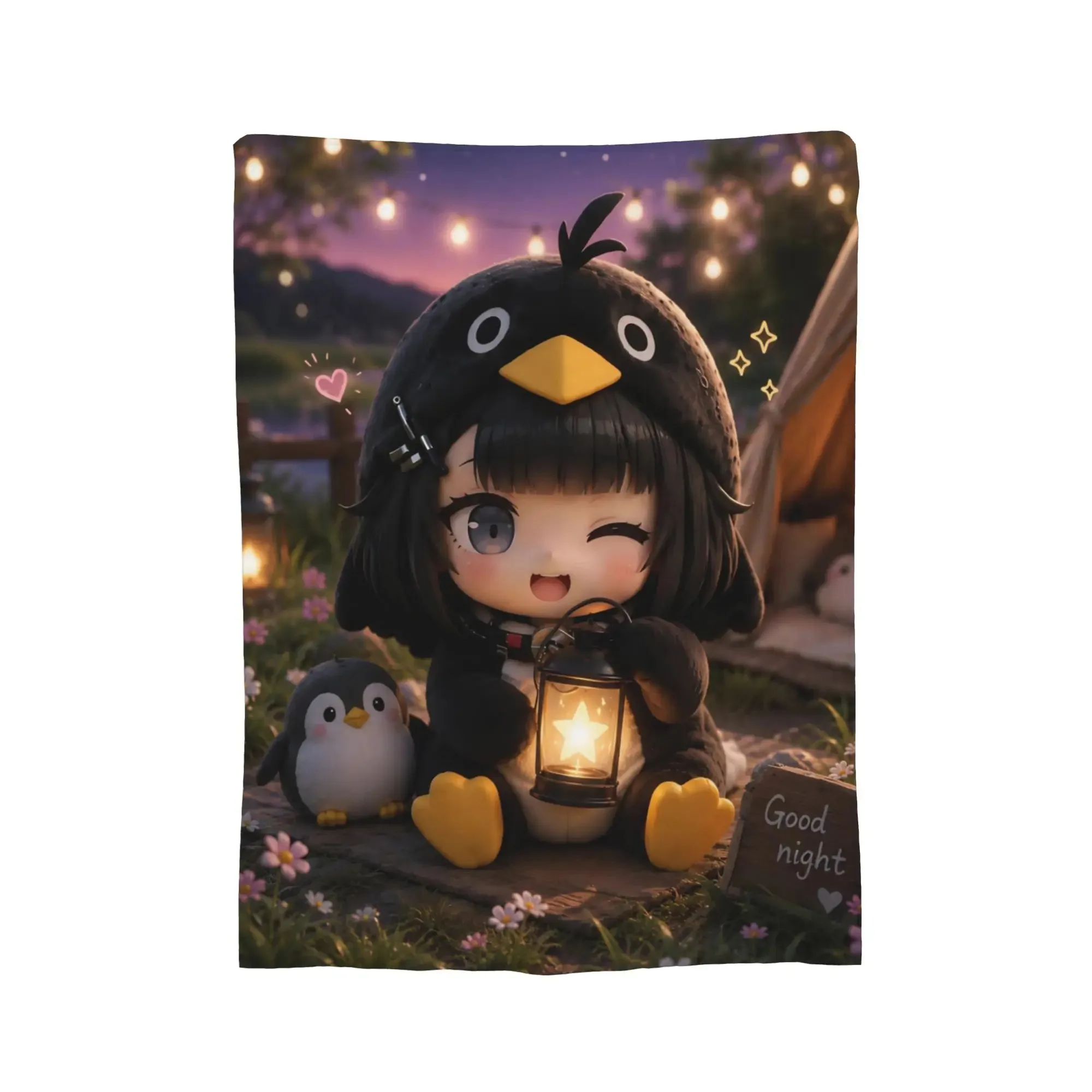 Gugu Gaga Pinguin-Decke, niedliche Flanell-Überwurfdecken, tragbare, weiche, warme Tagesdecke für Flugreisen