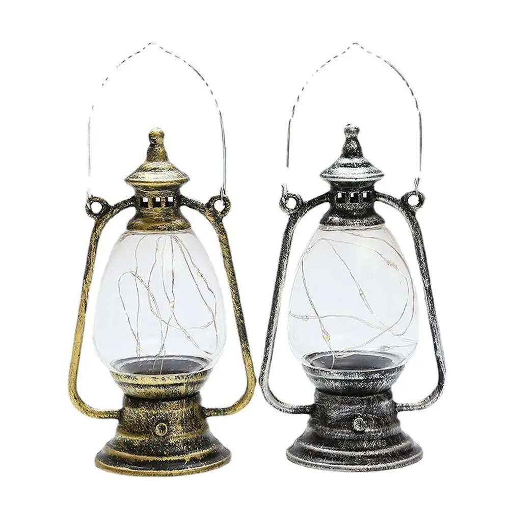 Vintage Lantern Retro Design LED Hanging Oil Lamp Battery Operated Decorative for Home Holiday Christmas Gifts Home Decor